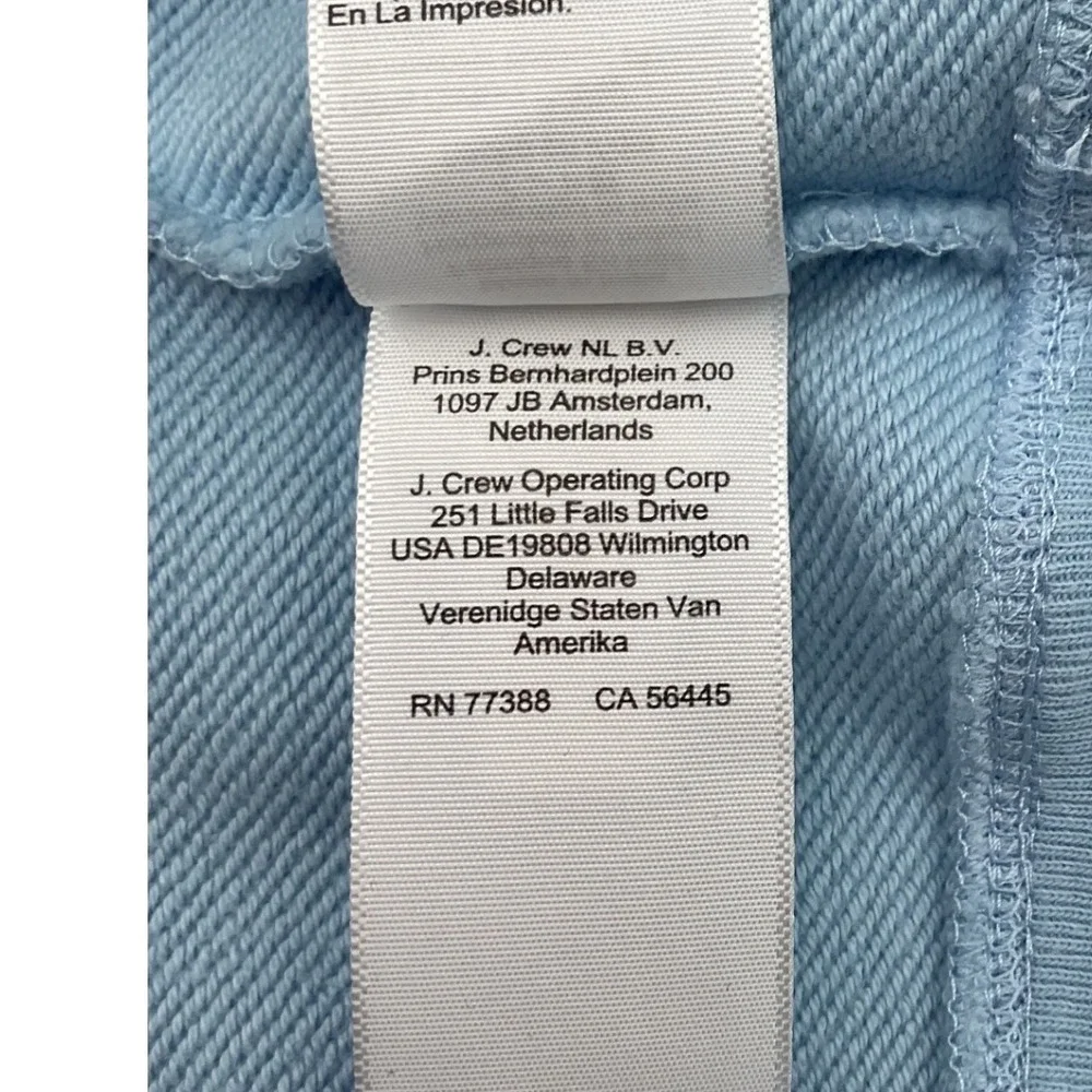 J.Crew oversized Light Blue Oar American Flag Graphic Sweatshirt CJ084 NWT XS